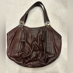 B.Makowsky medium leather shoulder hobo tote satchel purse